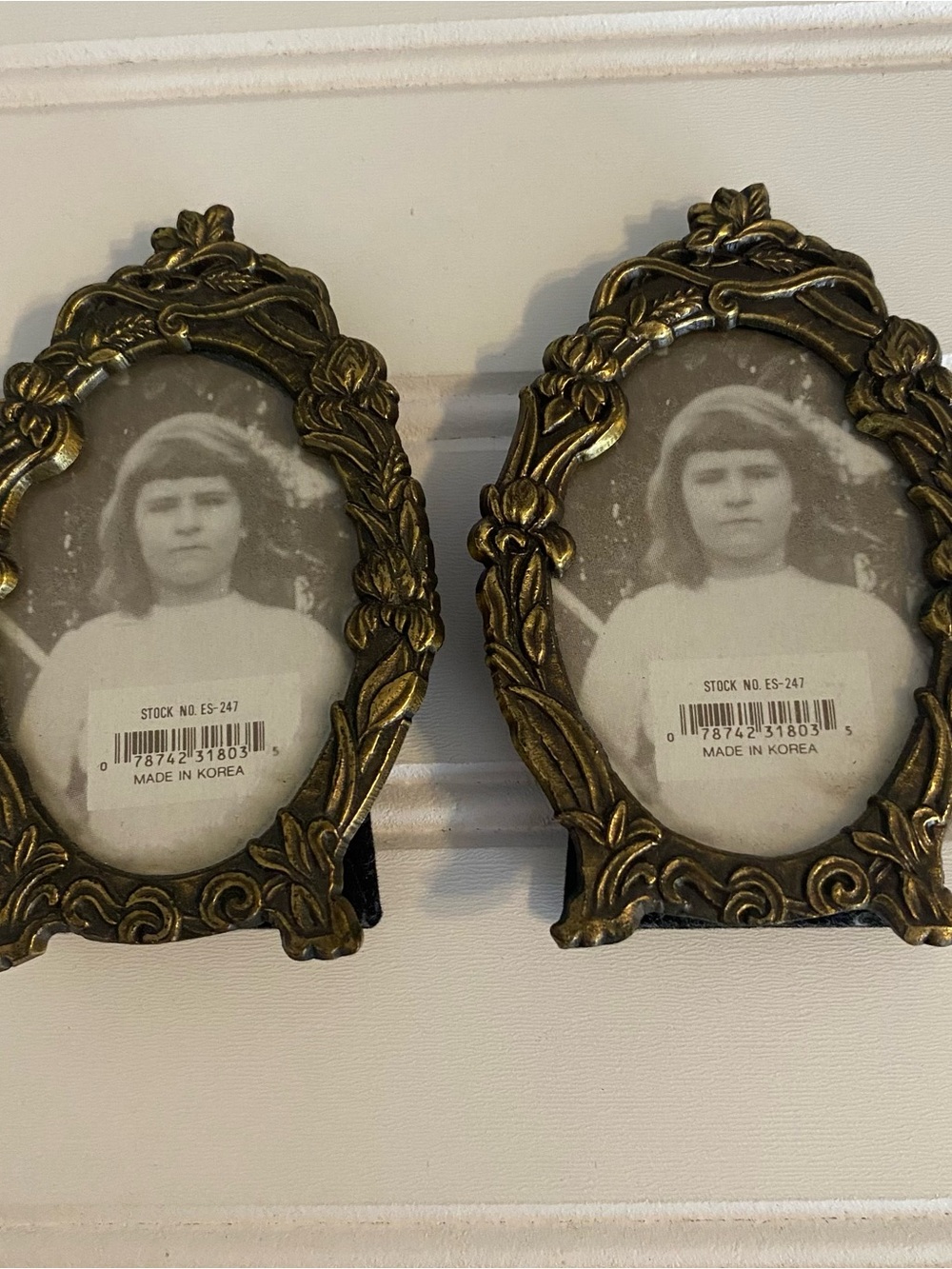 Stanley Brass-Tone Ornate Floral Oval Picture Frames (Pair)